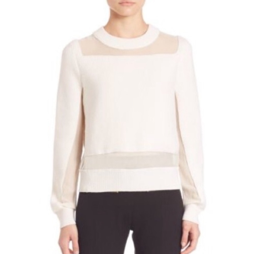 NWT rag & bone Cream Sheer Panel Sweater